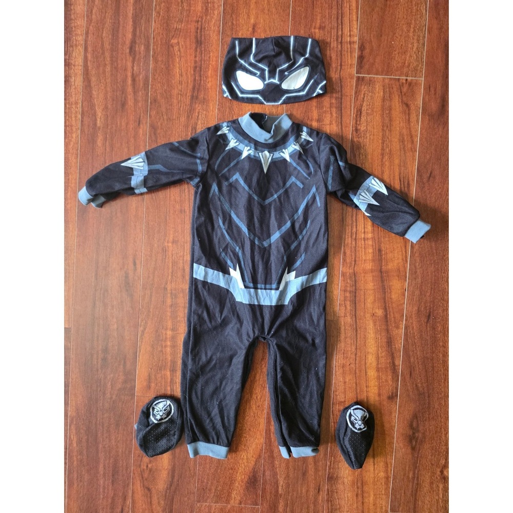 Marvel Black Panther Infant Costume 4 Piece Set 6-12M Jazwares Black